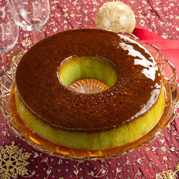 Pudim de Pistache e Caramelo
