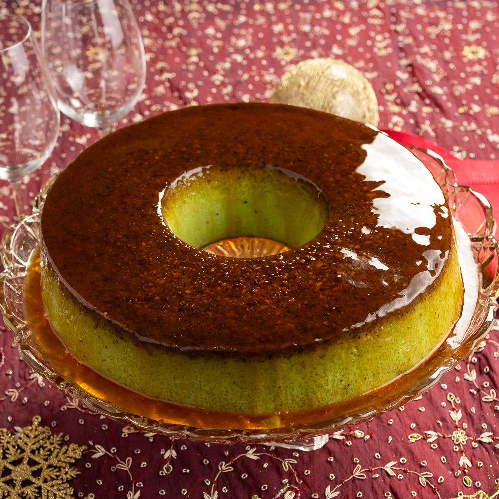 Pudim de Pistache e Caramelo