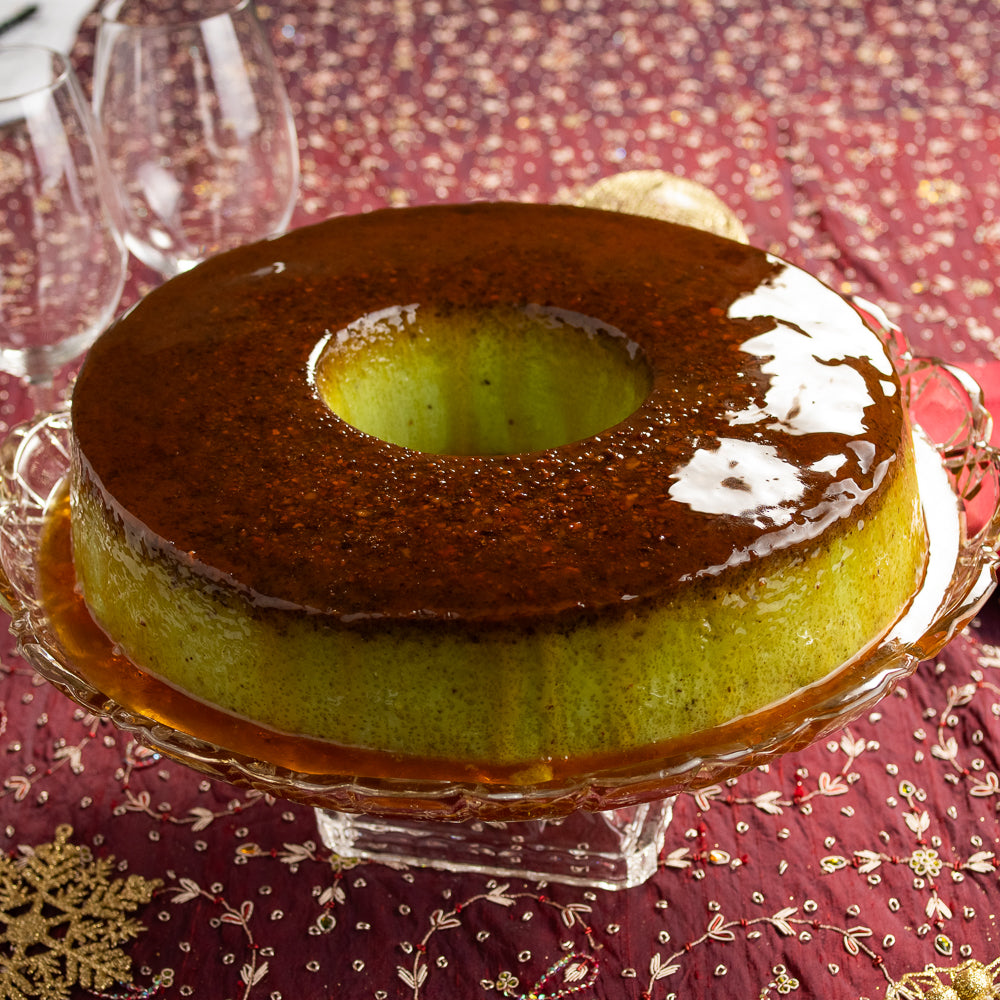 Pudim de Pistache e Caramelo