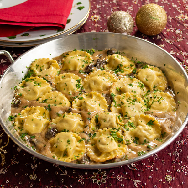 Ravioli de Alcachofras e Brie ao Molho Funghi