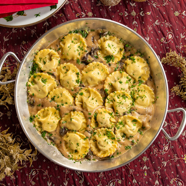 Ravioli de Alcachofras e Brie ao Molho Funghi