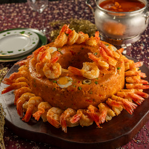 Cuscuz de Camarão com Molho de Tomate e Camarão Pistola (45 Camarões)