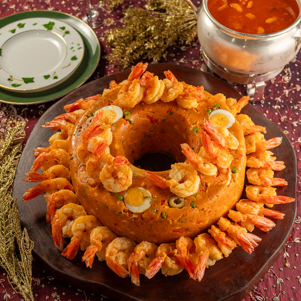 Cuscuz de Camarão com Molho de Tomate e Camarão Pistola (45 Camarões)