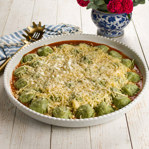 Ravioli de Mussarela de Búfala ao Molho de Tomate Fresco e Manjericão