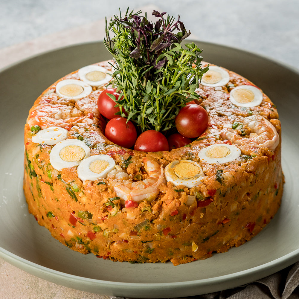 Cuscuz de Camarão com Molho de Tomates Frescos